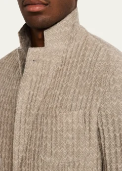Giorgio ArmaniMen's Cashmere-Silk Deconstructed Chevron Blazer
