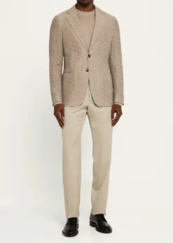 Giorgio ArmaniMen's Cashmere-Silk Deconstructed Chevron Blazer