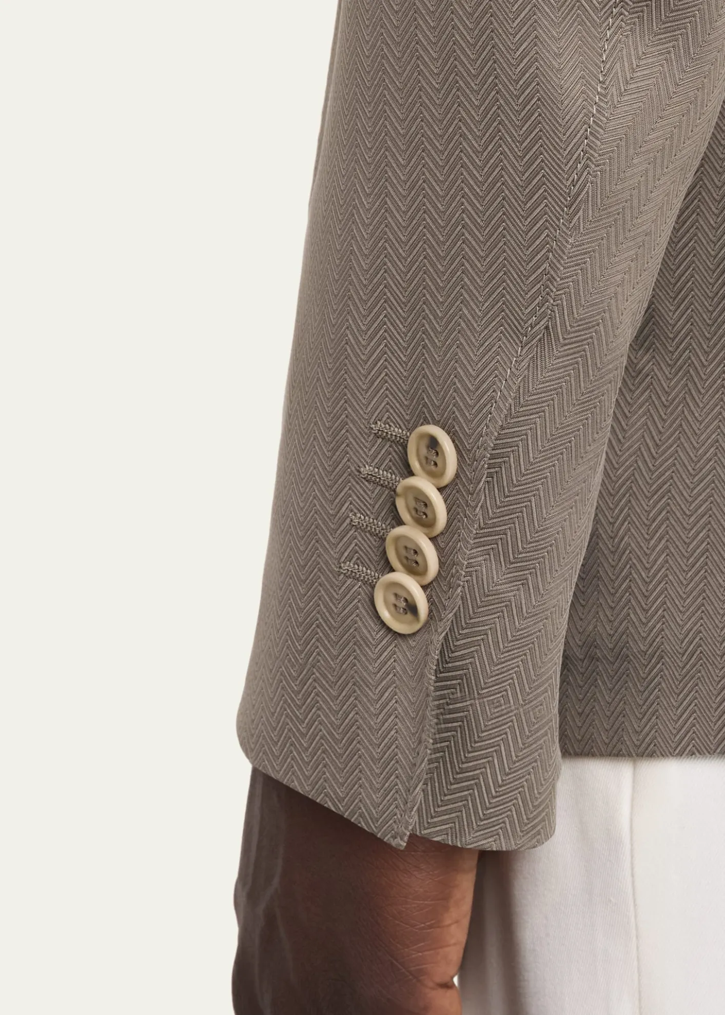 Giorgio ArmaniMen's Chevron Cupro Patch-Pocket Blazer