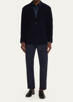 Giorgio ArmaniMen's Chevron Stitch Cotton Knit Blazer