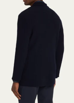 Giorgio ArmaniMen's Chevron Stitch Cotton Knit Blazer