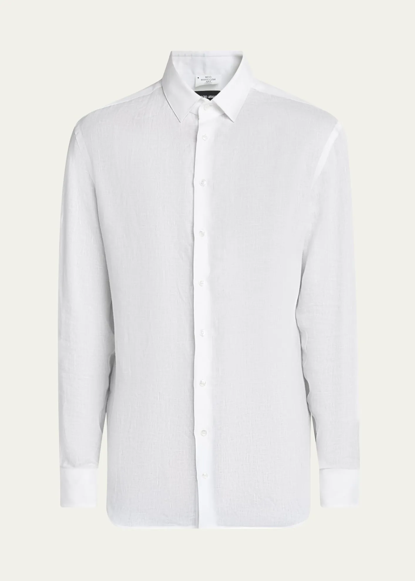 Giorgio ArmaniMen's Classic Solid Linen Sport Shirt