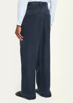 Giorgio ArmaniMen's Cotton and Lyocell Pleated Wide-Leg Trousers