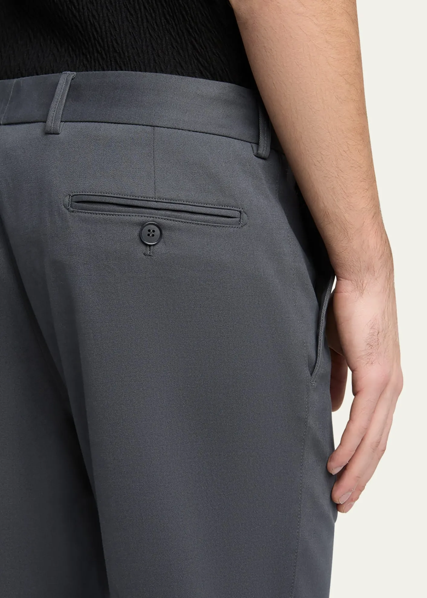 Giorgio ArmaniMen's Cotton and Cashmere Slim Flat-Front Trousers