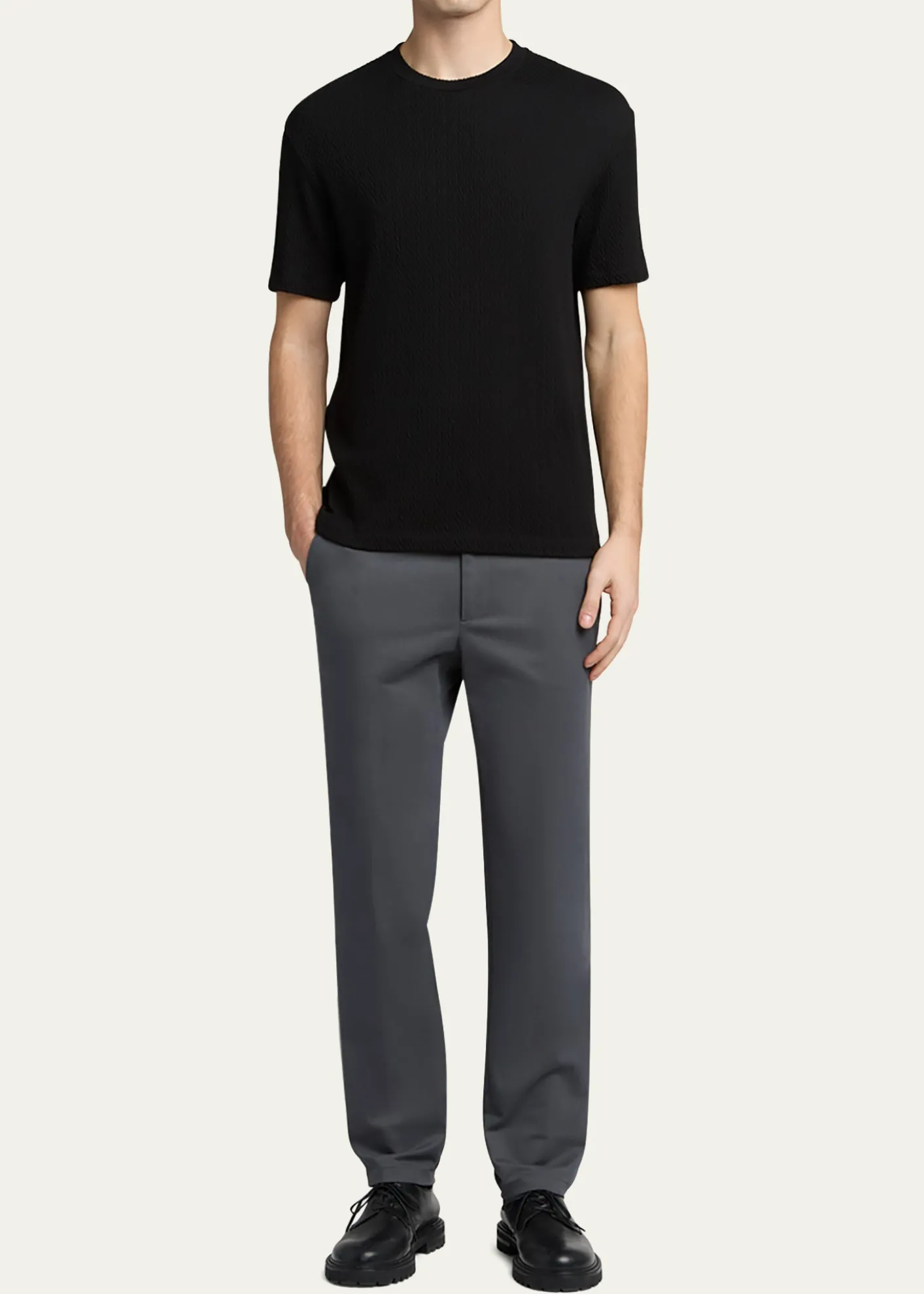 Giorgio ArmaniMen's Cotton and Cashmere Slim Flat-Front Trousers