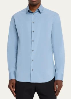 Giorgio ArmaniMen's Cotton-Blend Poplin Button-Front Shirt