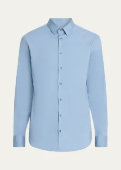 Giorgio ArmaniMen's Cotton-Blend Poplin Button-Front Shirt
