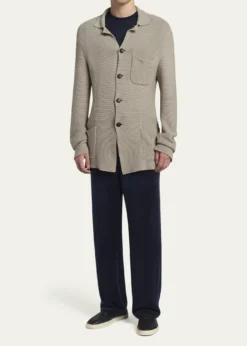 Giorgio ArmaniMen's Cotton-Blend Knit Patch Pocket Knit Blazer