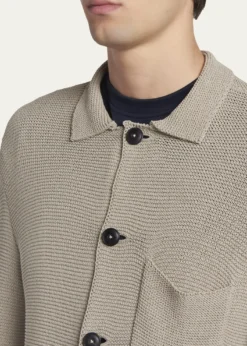 Giorgio ArmaniMen's Cotton-Blend Knit Patch Pocket Knit Blazer