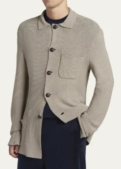 Giorgio ArmaniMen's Cotton-Blend Knit Patch Pocket Knit Blazer