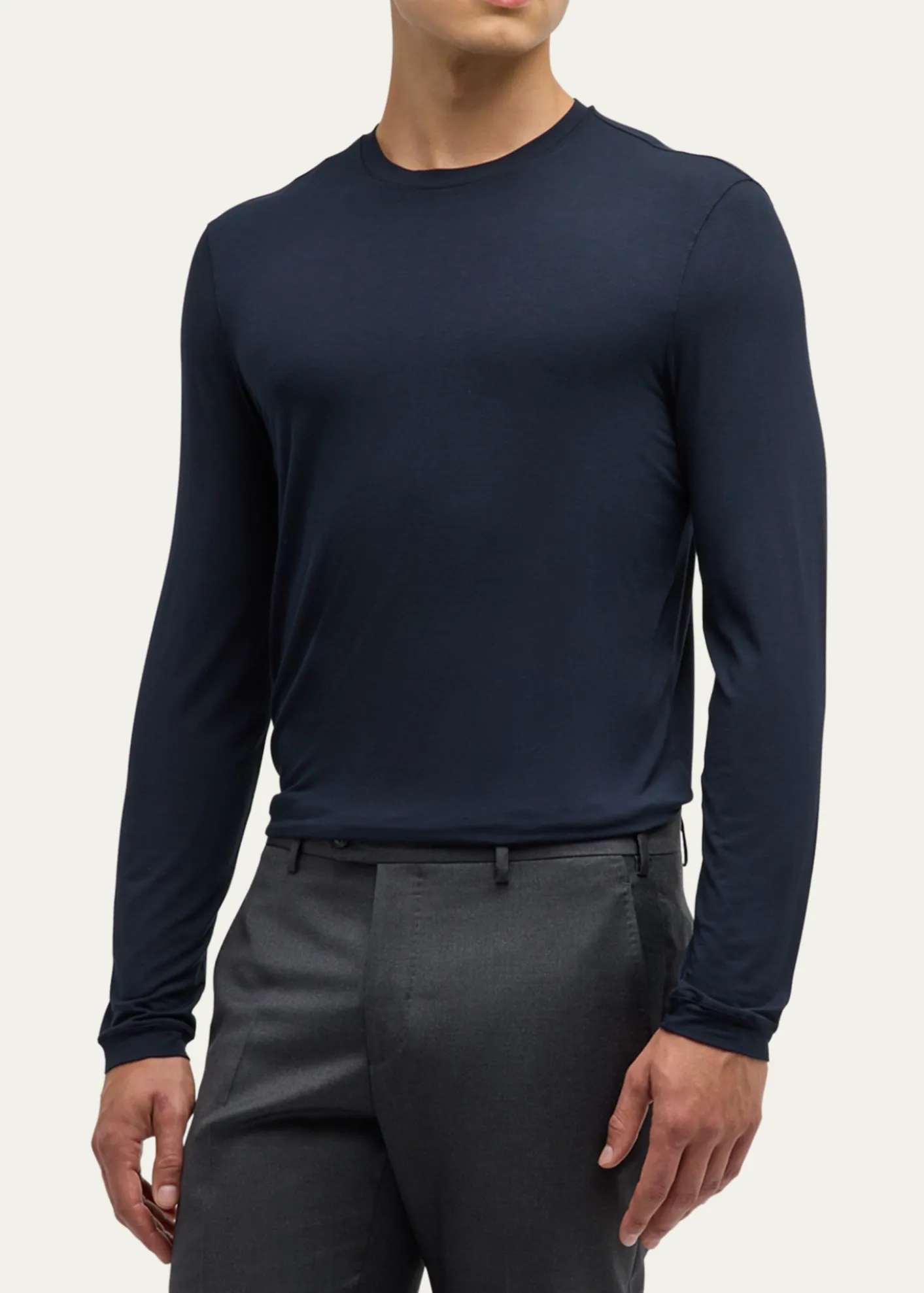 Giorgio ArmaniMen's Cotton Long-Sleeve Crewneck T-Shirt