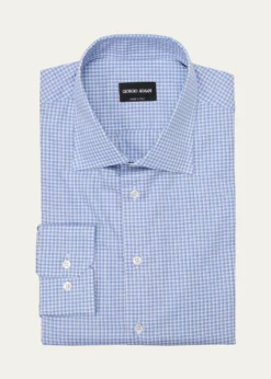 Giorgio ArmaniMen's Cotton Plaid Dress Shirt