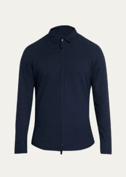 Giorgio ArmaniMen's Cotton Seersucker Full-Zip Shirt Jacket