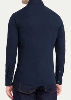Giorgio ArmaniMen's Cotton Seersucker Full-Zip Shirt Jacket