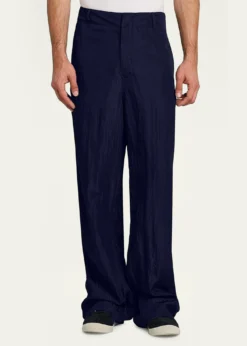 Giorgio ArmaniMen's Crinkled Viscose Trousers