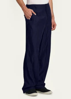 Giorgio ArmaniMen's Crinkled Viscose Trousers