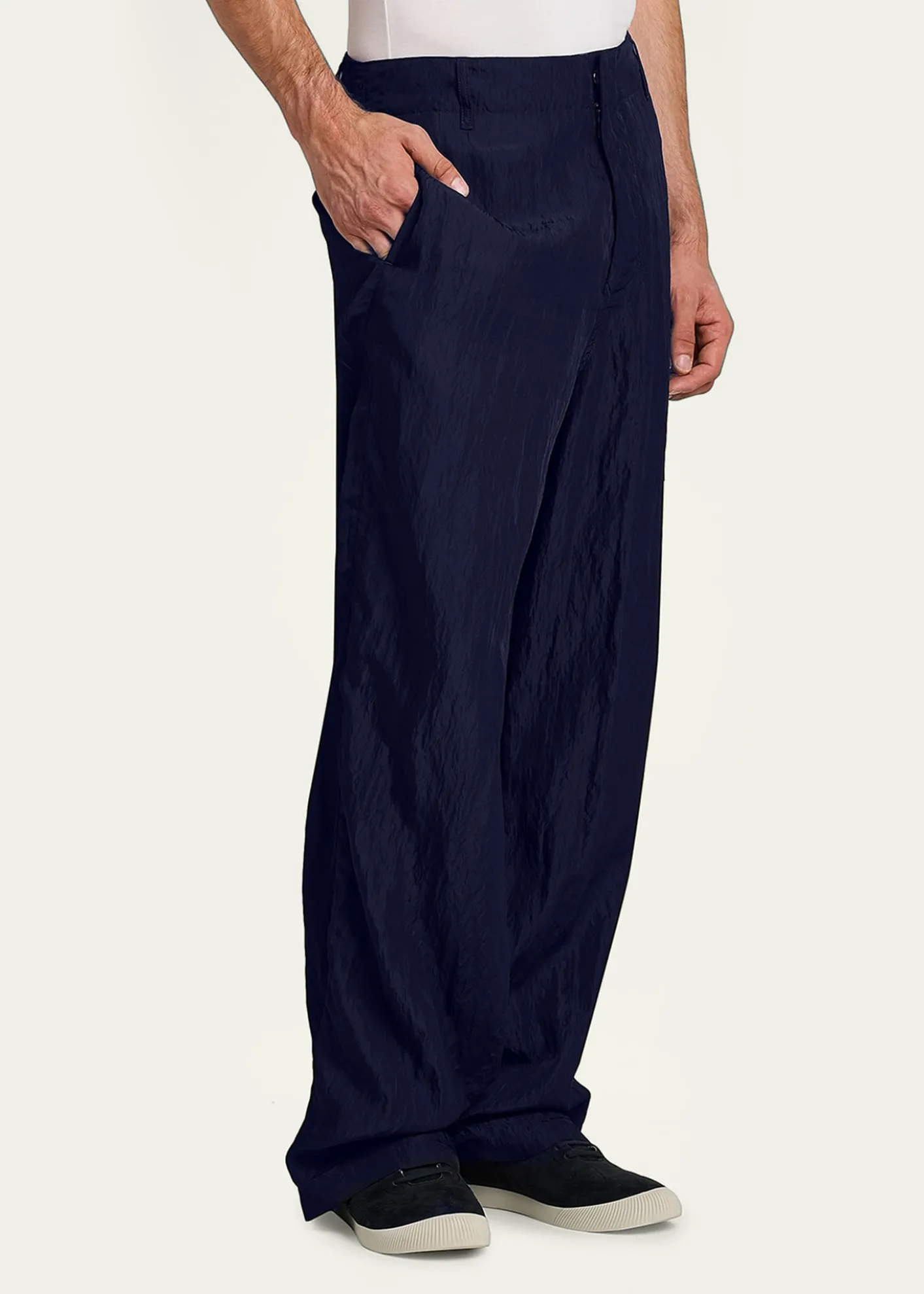Giorgio ArmaniMen's Crinkled Viscose Trousers