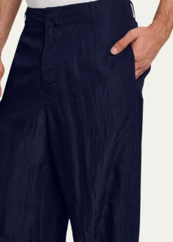 Giorgio ArmaniMen's Crinkled Viscose Trousers