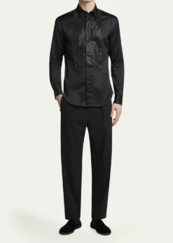 Giorgio ArmaniMen's Crystal Bib Front Cotton Dress Shirt