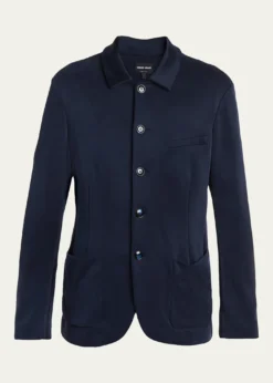 Giorgio ArmaniMen's Cupro Blend Patch-Pocket Blazer