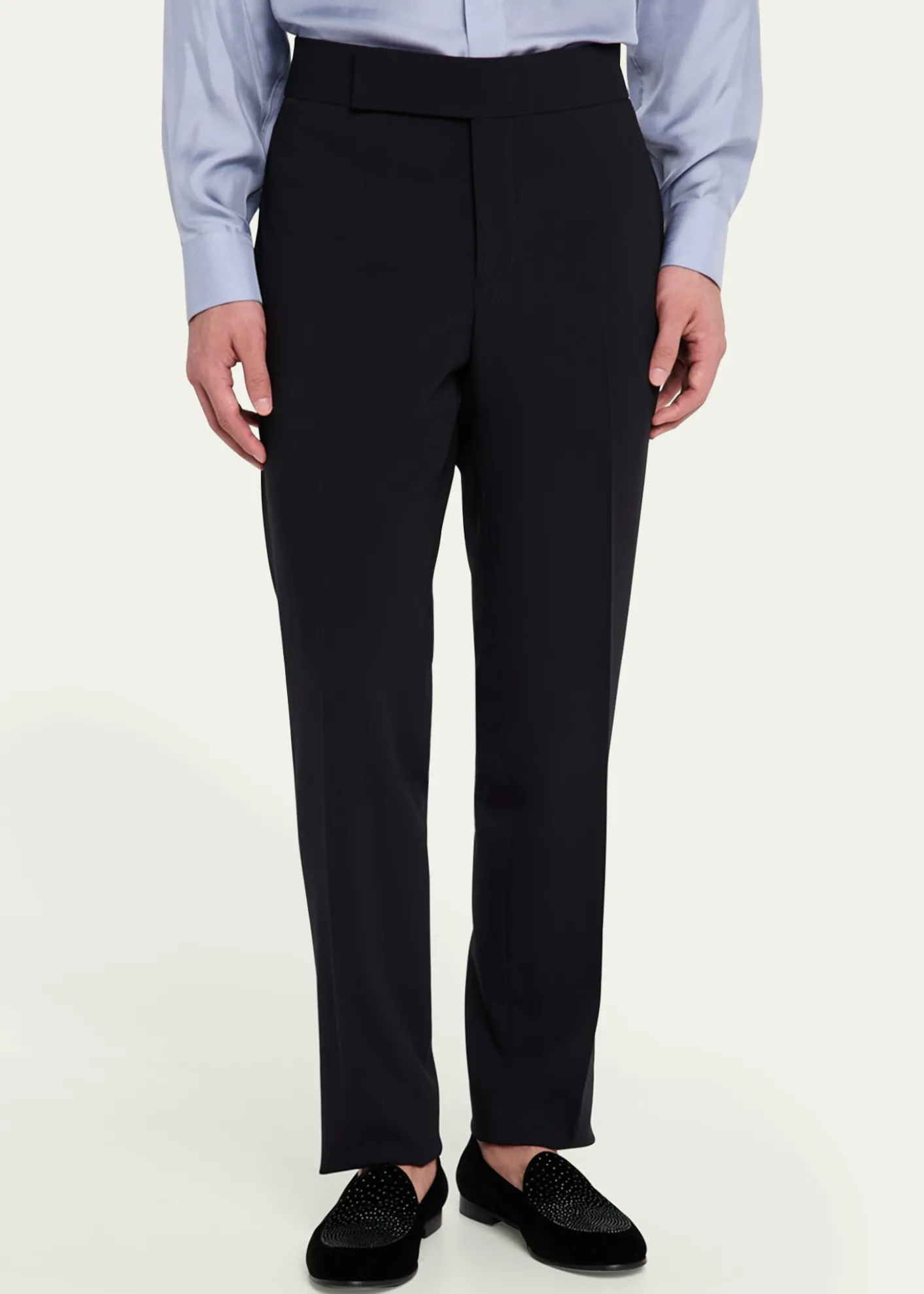 Giorgio ArmaniMen's Flat-Front Creased Trousers