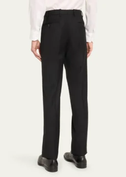 Giorgio ArmaniMen's Flat-Front Wool Trousers