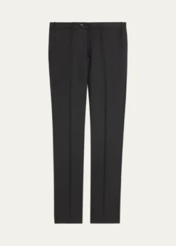 Giorgio ArmaniMen's Flat-Front Wool Trousers