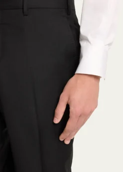 Giorgio ArmaniMen's Flat-Front Wool Trousers