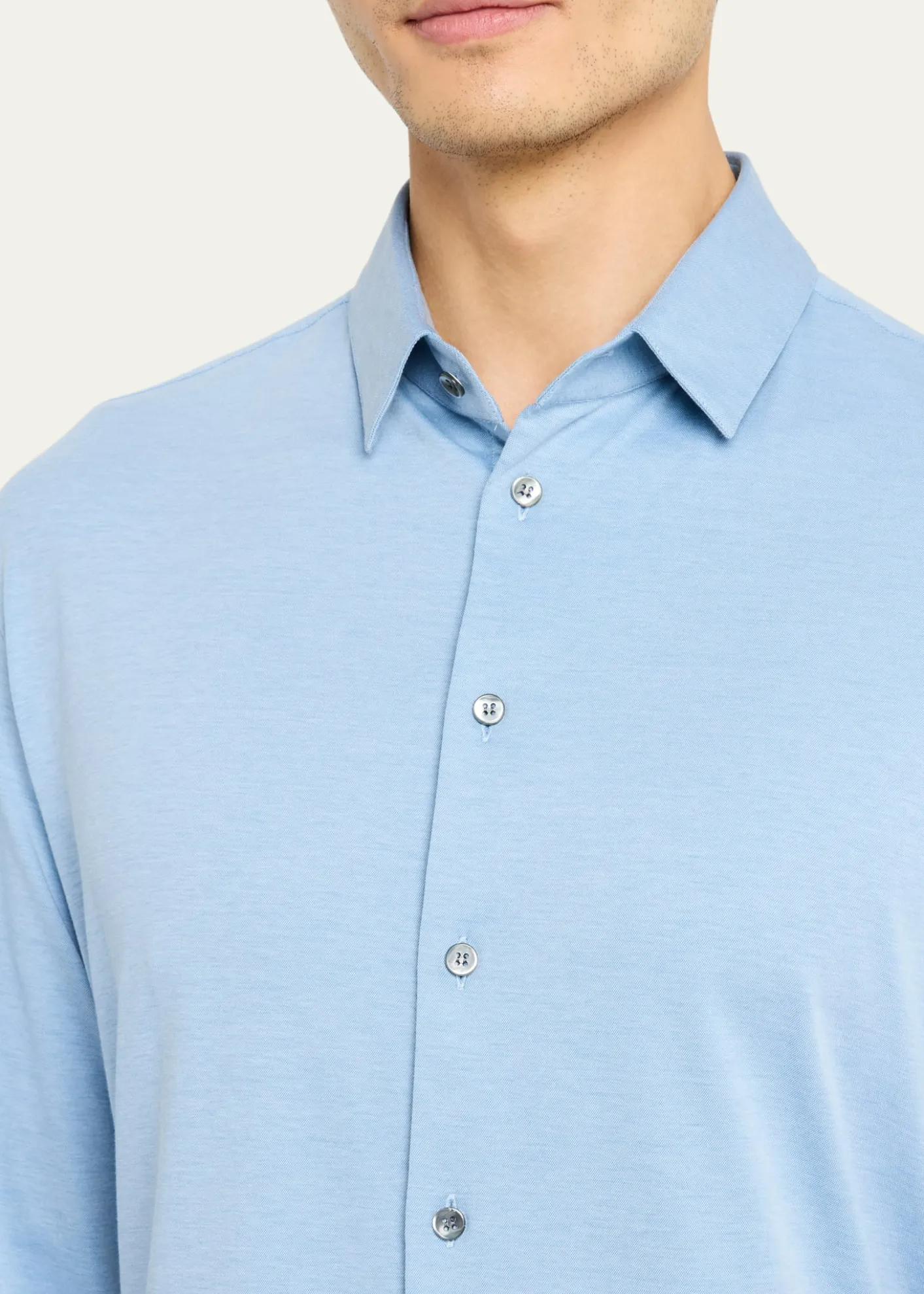 Giorgio ArmaniMen's Flex Tortona Cotton Jersey Sport Shirt