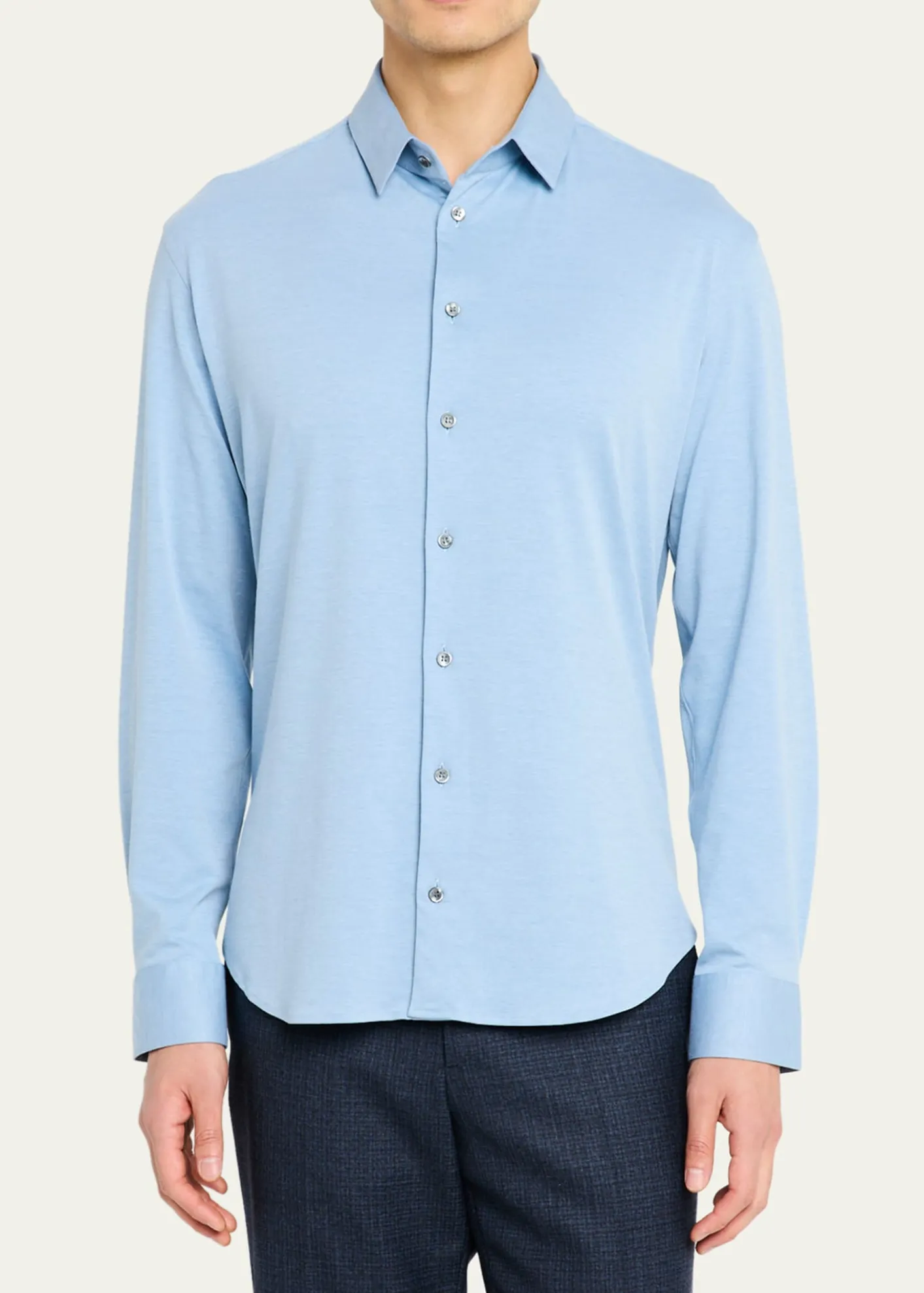 Giorgio ArmaniMen's Flex Tortona Cotton Jersey Sport Shirt