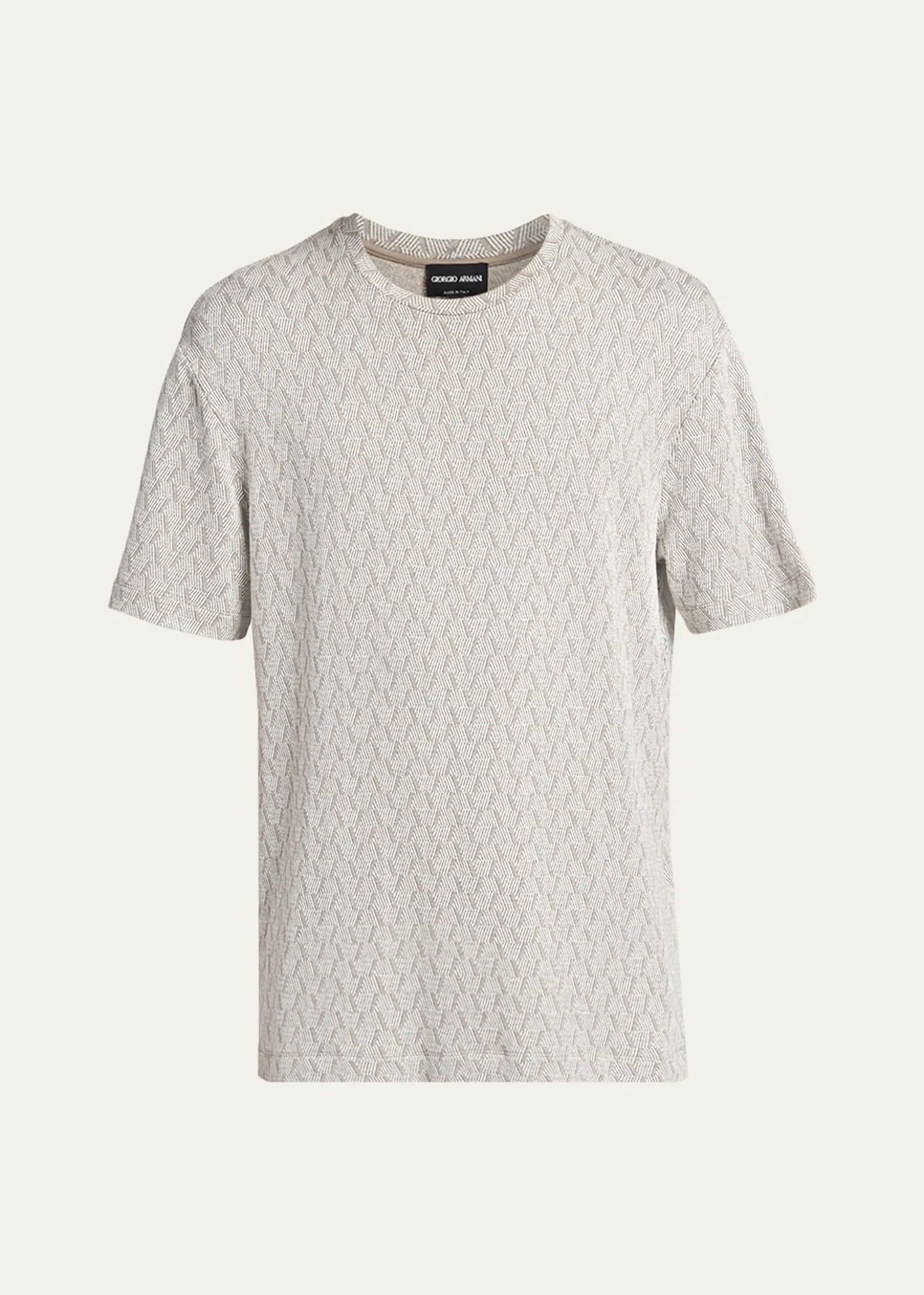 Giorgio ArmaniMen's Geometric Jacquard Crewneck T-Shirt