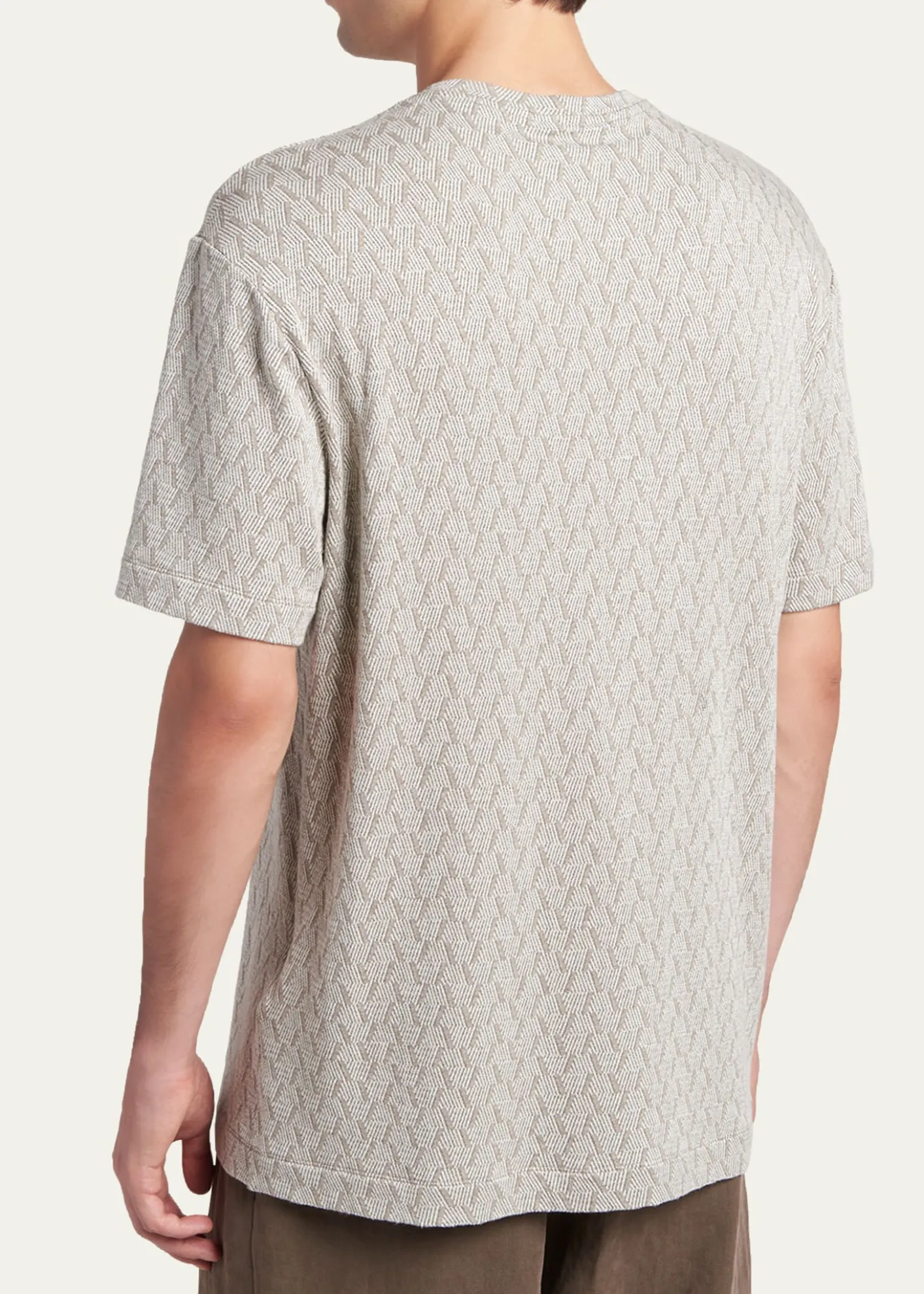 Giorgio ArmaniMen's Geometric Jacquard Crewneck T-Shirt