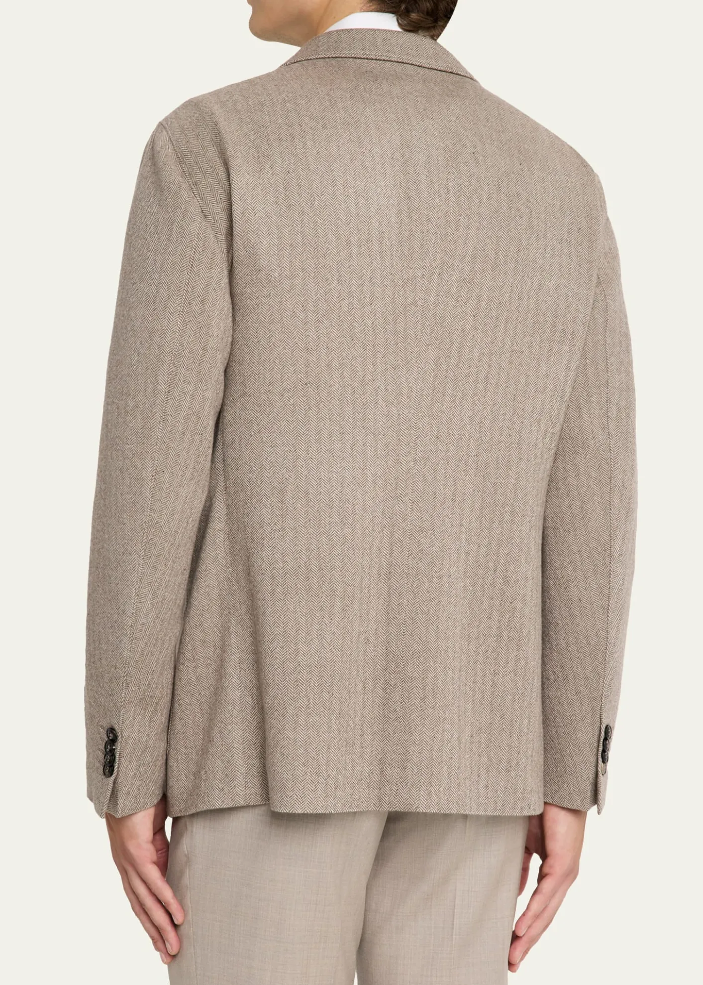 Giorgio ArmaniMen's Herringbone Cashmere and Wool Sport Coat