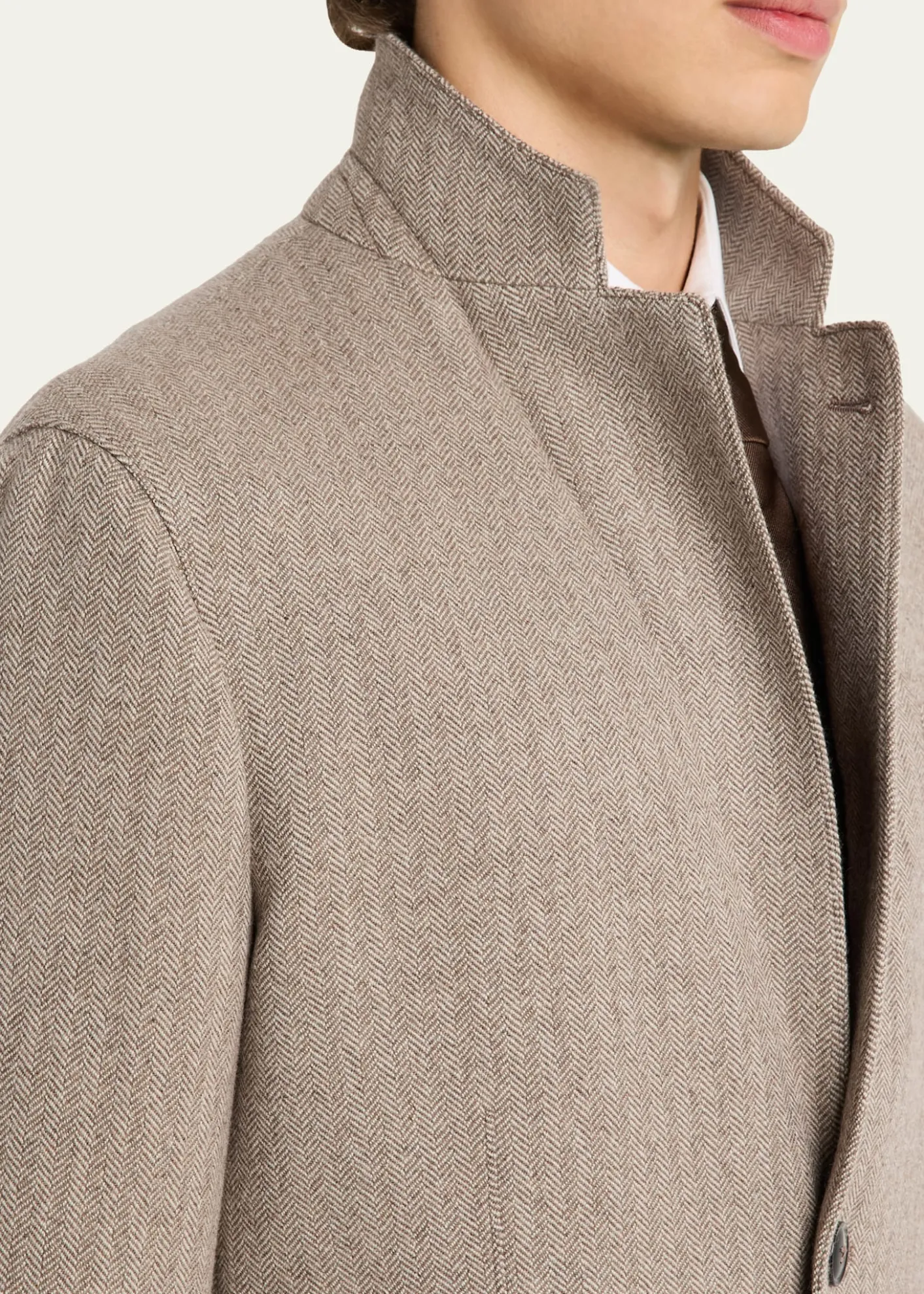 Giorgio ArmaniMen's Herringbone Cashmere and Wool Sport Coat