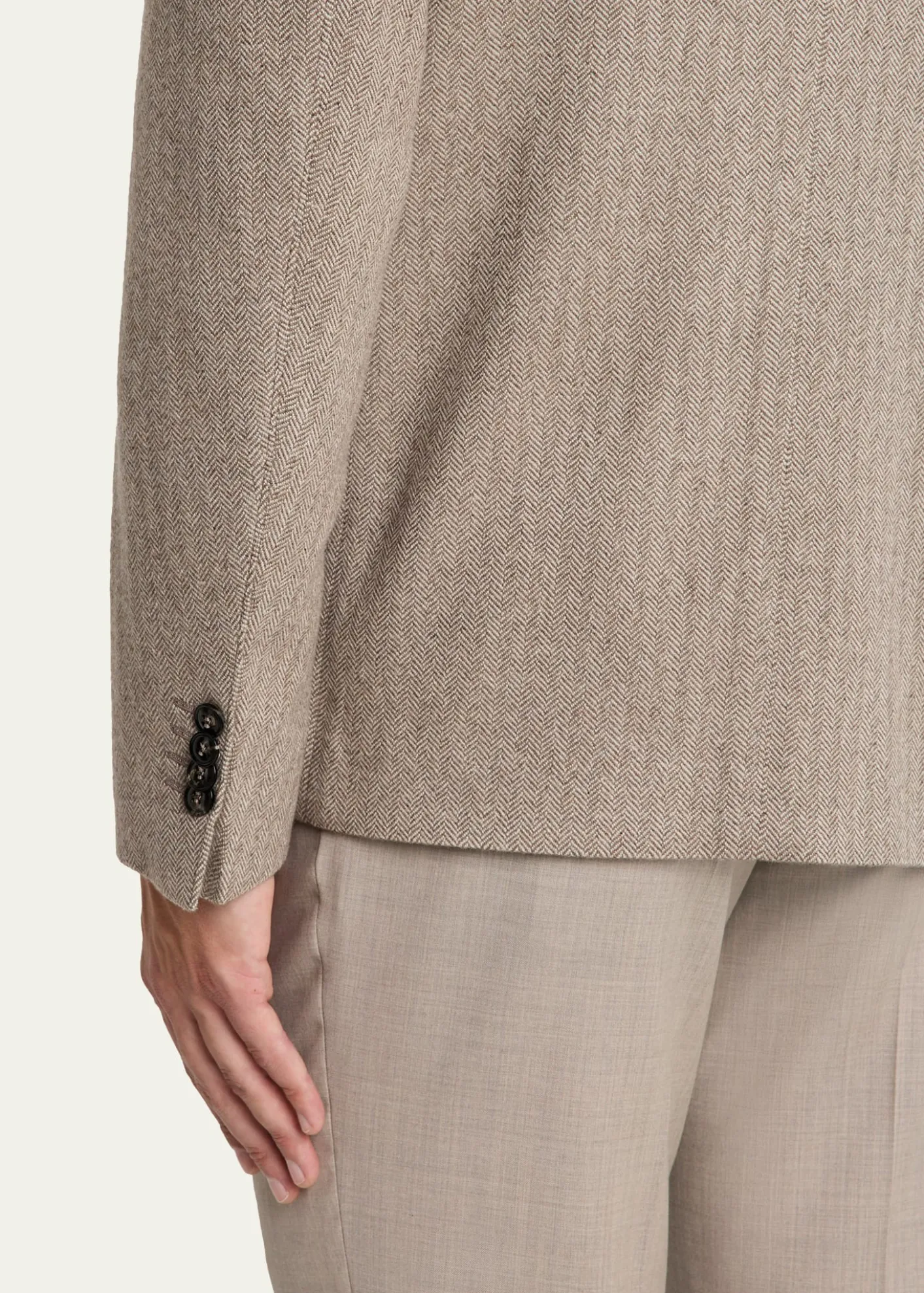 Giorgio ArmaniMen's Herringbone Cashmere and Wool Sport Coat