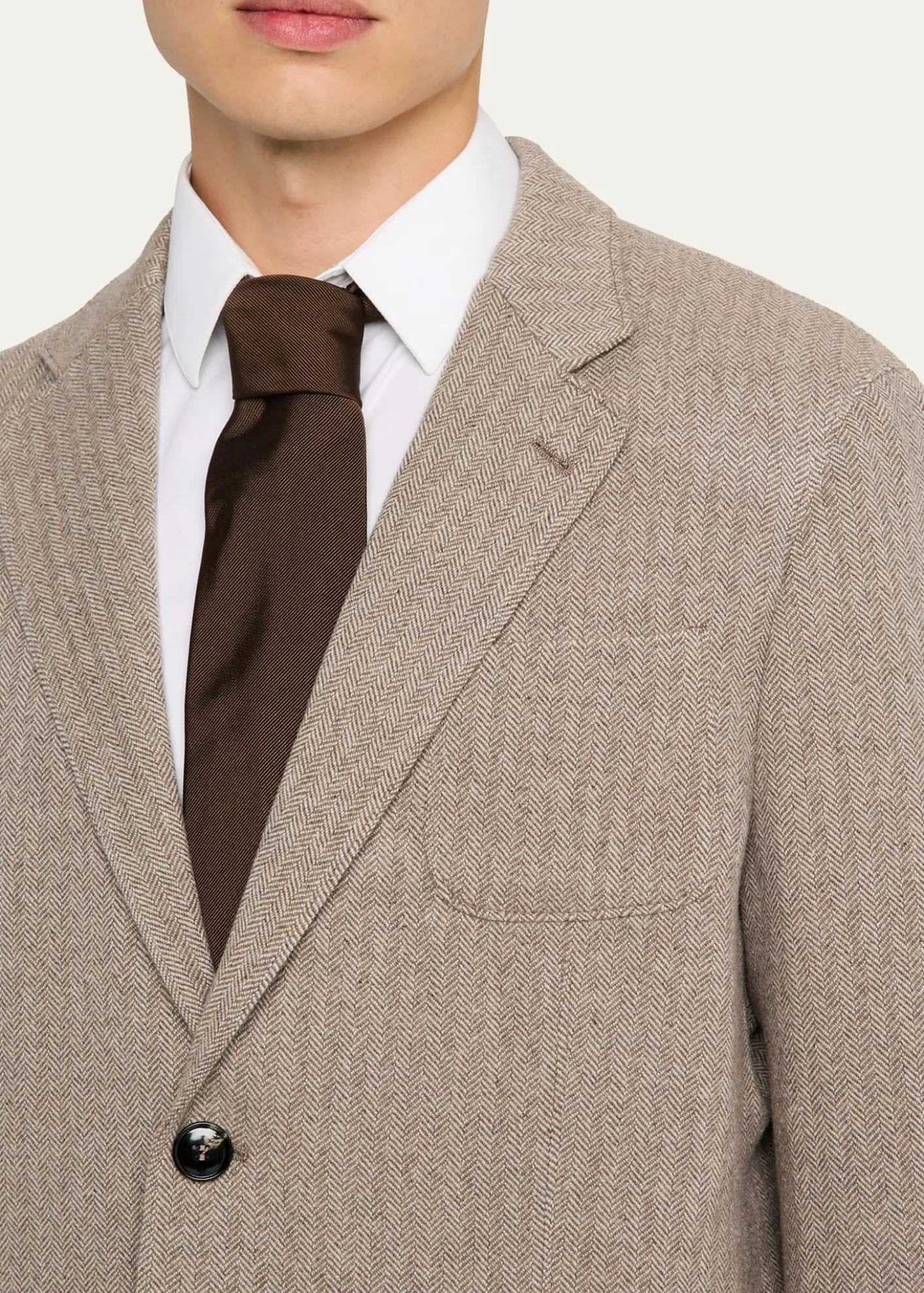 Giorgio ArmaniMen's Herringbone Cashmere and Wool Sport Coat