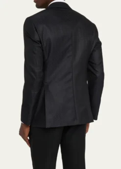Giorgio ArmaniMen's Honeycomb Satin Peak Lapel Dinner Jacket