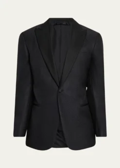 Giorgio ArmaniMen's Honeycomb Satin Peak Lapel Dinner Jacket