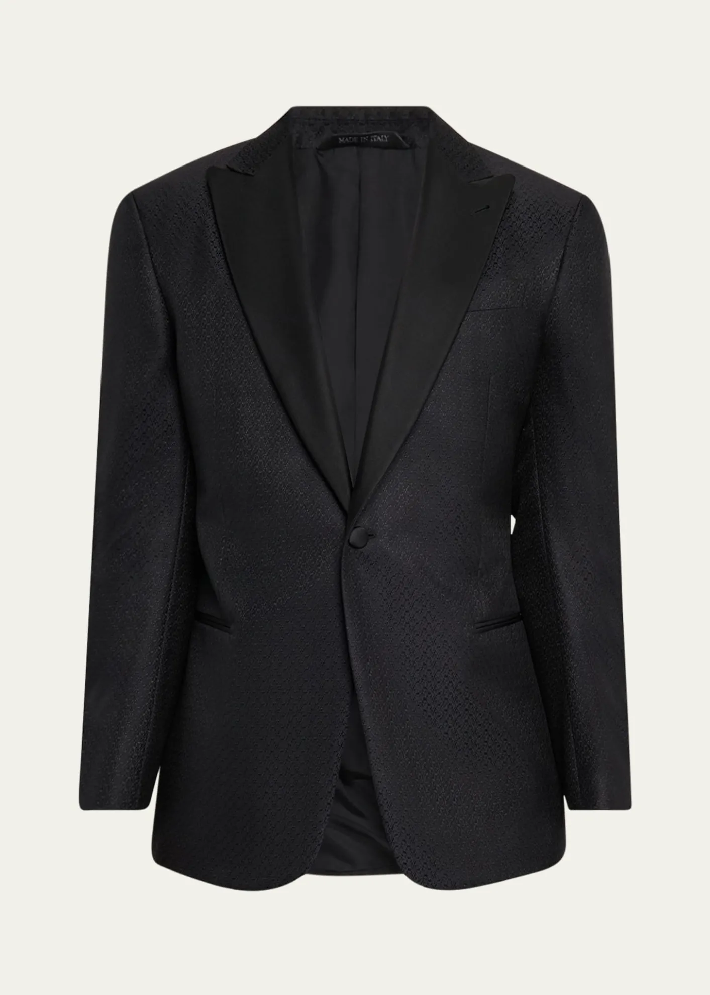Giorgio ArmaniMen's Honeycomb Satin Peak Lapel Dinner Jacket