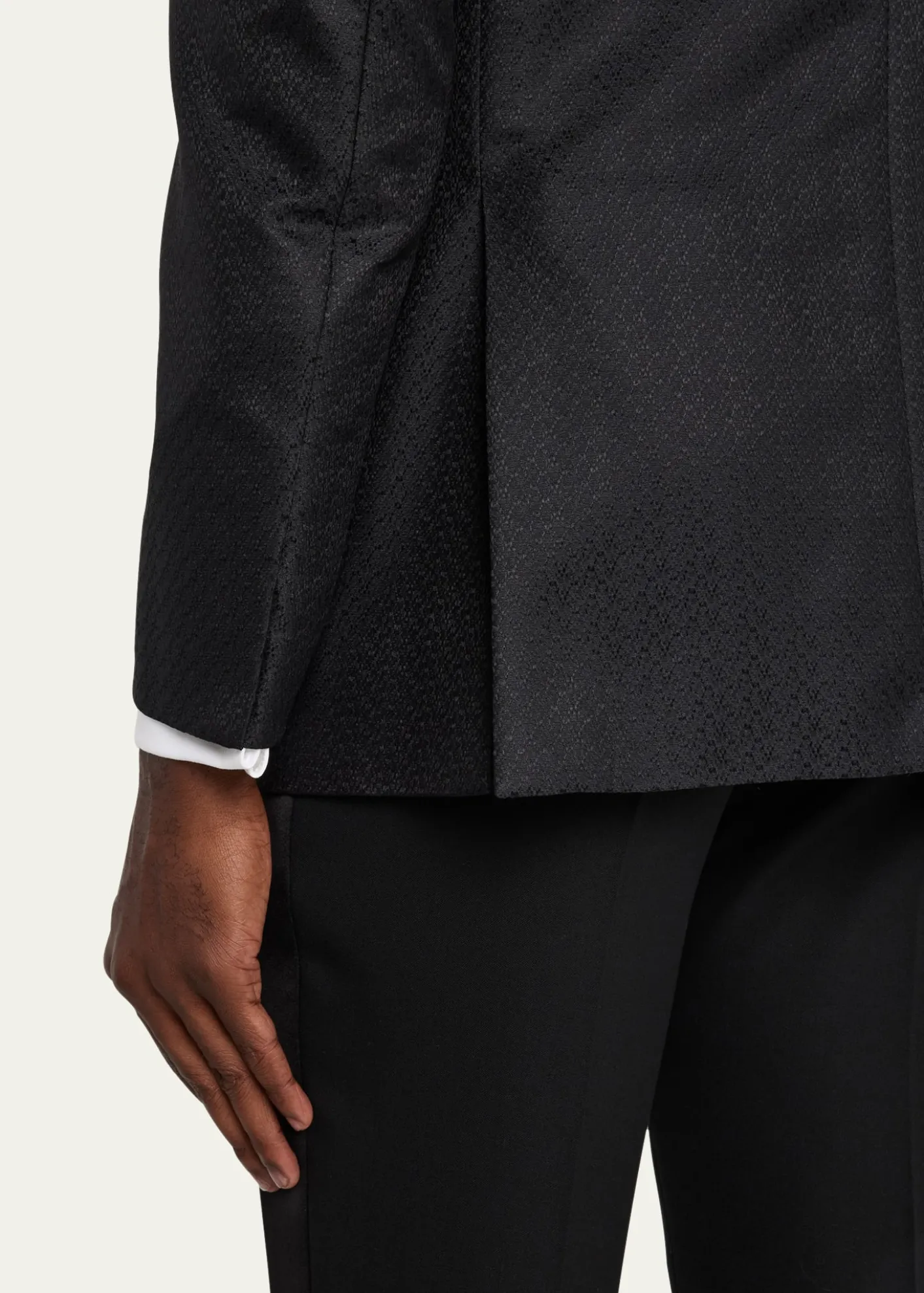Giorgio ArmaniMen's Honeycomb Satin Peak Lapel Dinner Jacket