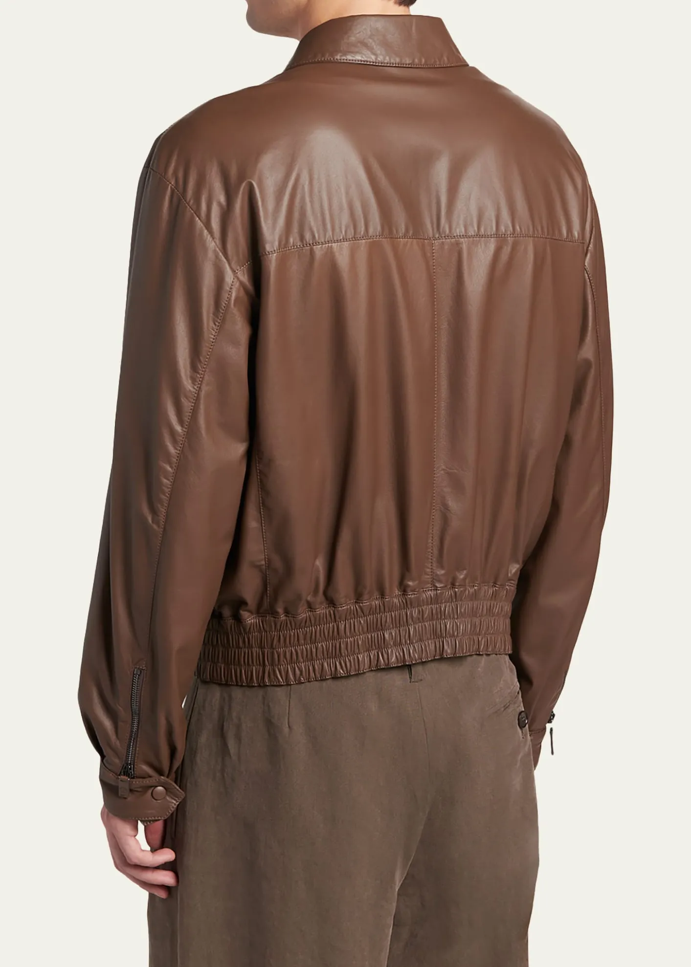 Giorgio ArmaniMen's Leather Full-Zip Blouson