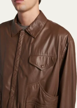 Giorgio ArmaniMen's Leather Full-Zip Blouson