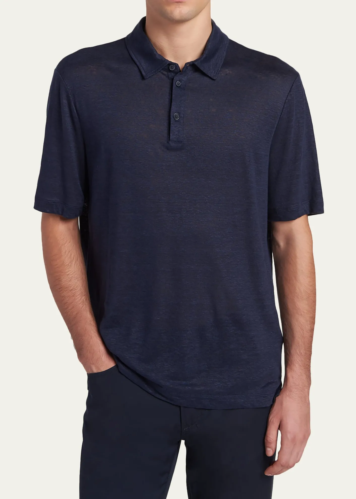 Giorgio ArmaniMen's Linen Classic-Fit Polo Shirt