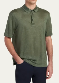 Giorgio ArmaniMen's Linen Classic-Fit Polo Shirt