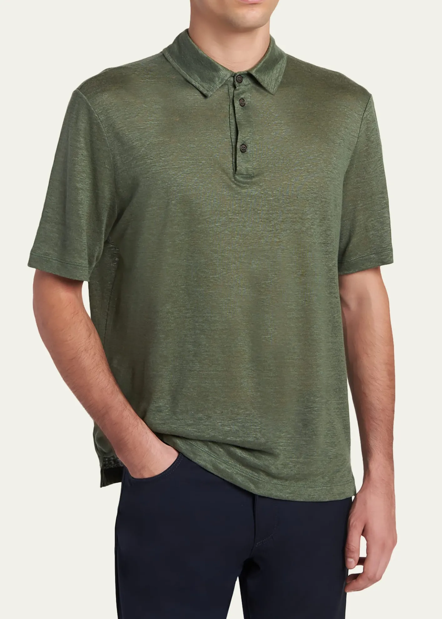 Giorgio ArmaniMen's Linen Classic-Fit Polo Shirt