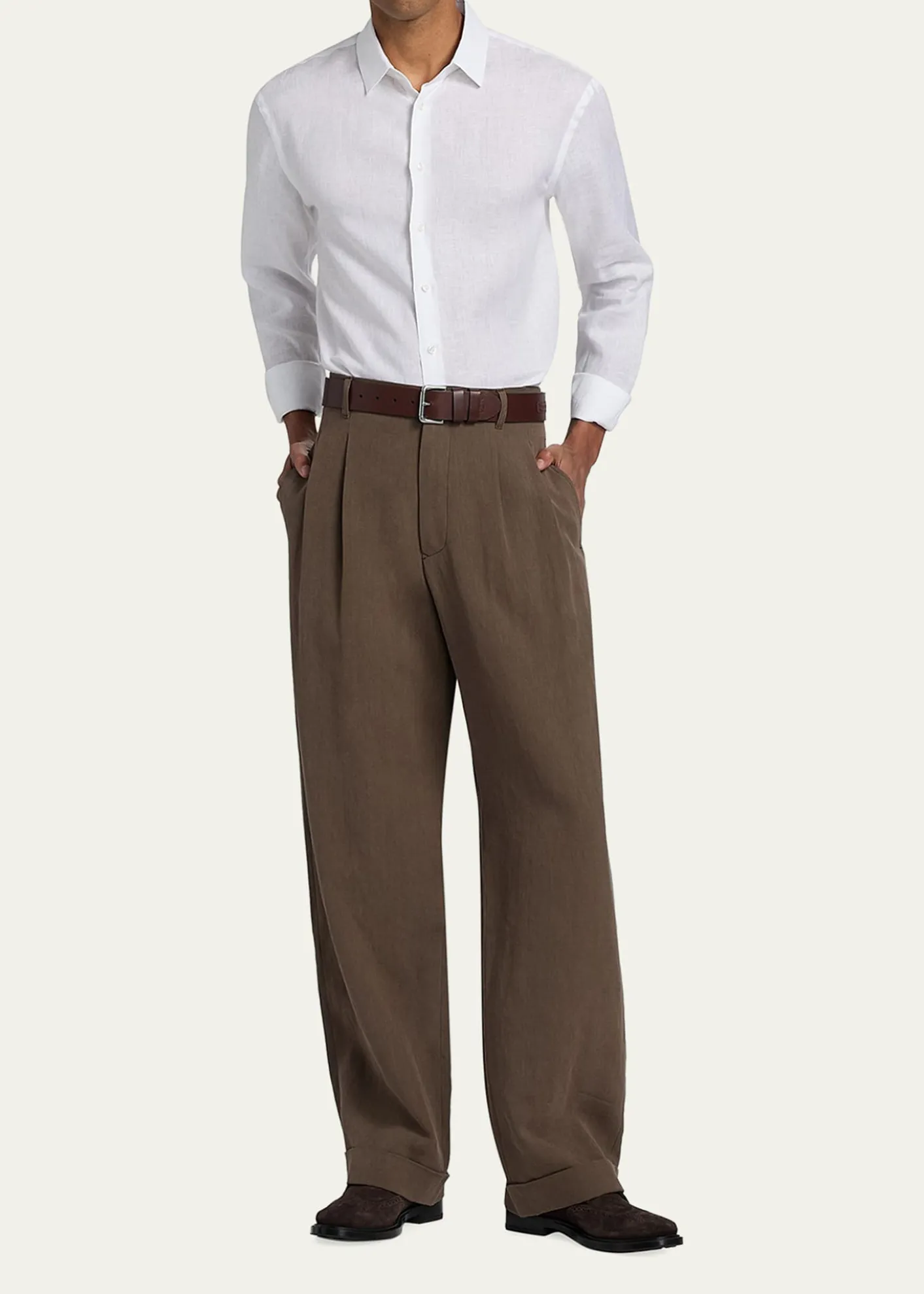Giorgio ArmaniMen's Linen Classic-Fit Sport Shirt