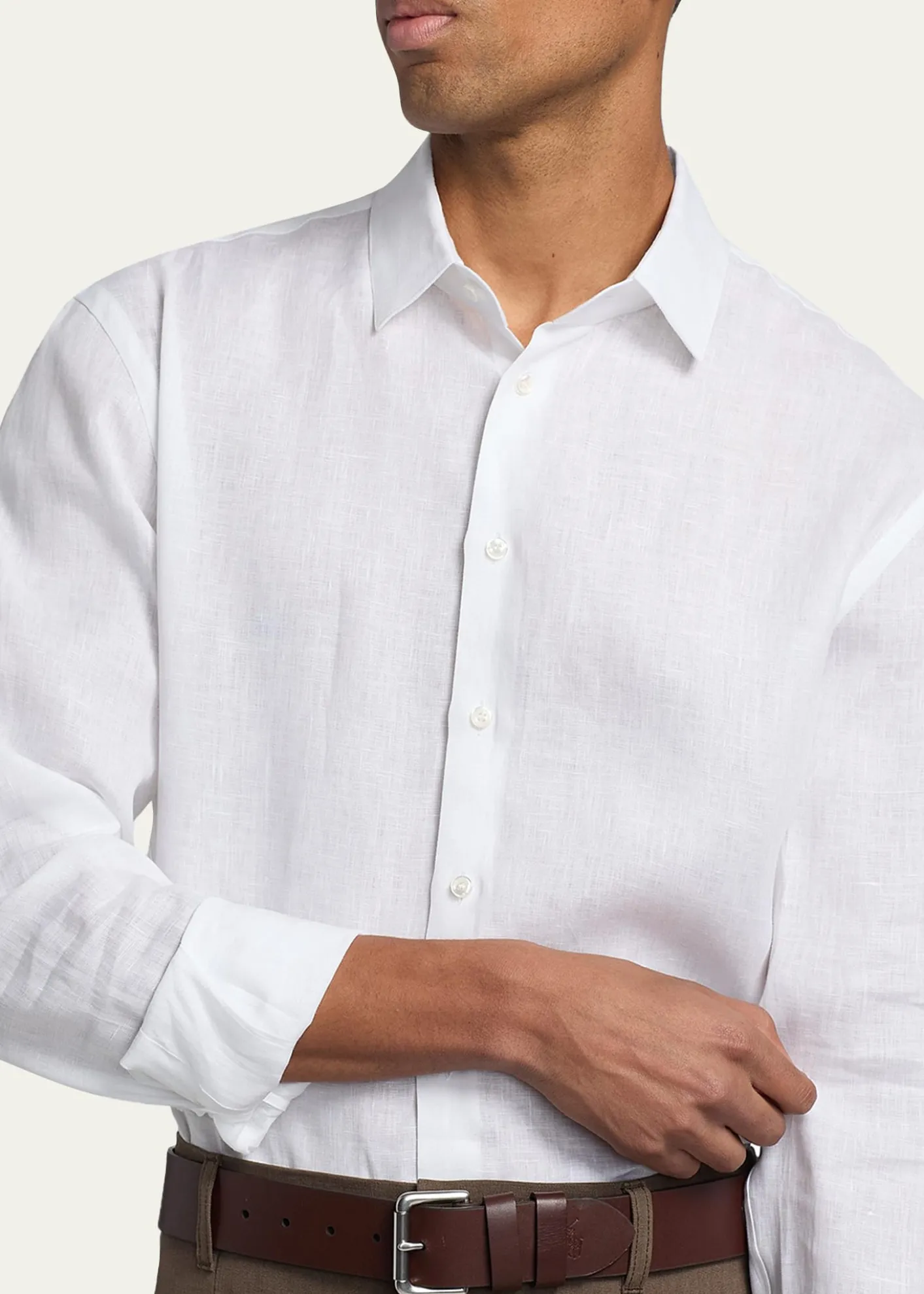 Giorgio ArmaniMen's Linen Classic-Fit Sport Shirt