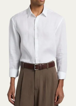 Giorgio ArmaniMen's Linen Classic-Fit Sport Shirt