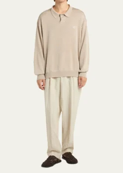 Giorgio ArmaniMen's Linen Hairline Pleated Trousers