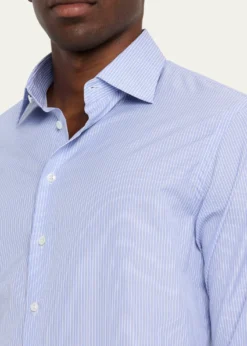 Giorgio ArmaniMen's Majesty Cotton Vertical Stripe Dress Shirt